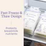 Lansinoh Breastmilk Storage Bags, 100 Count, Baby Essentials, Fast Freeze & Thaw Breast Milk Bags for Baby Bottle Feeding, Superior Strength & Stretch, 6 Ounce