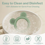 Eascrozn Baby Teething Toys Set of 3, Teethers for Babies 3-6 6-12 Months, BPA Free Soft and Textured Bear Teething Rings Silicone Teething Relief Soothing Sore Gums Baby Chew Toys