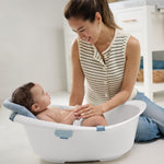 Skip Hop Baby Bath Tub 4-in-1 Grow with Baby Infant to Toddler Bathtub with Supportive Sling and Sit-Up Support Wave Age 0m+
