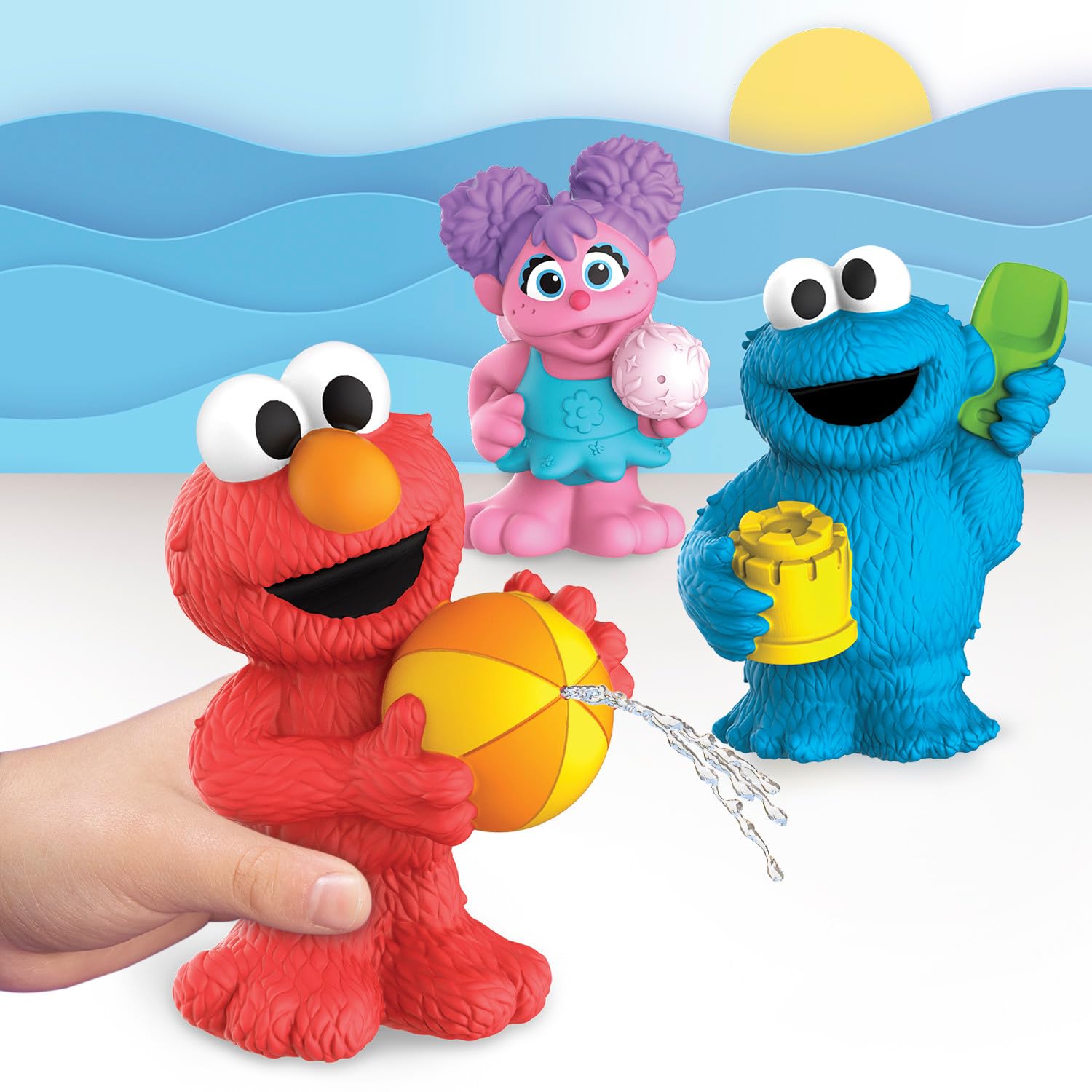 Sesame Character Inflatable Pool Sesame Street Floating Fun Friends 3-piece Set Water - Bath Squirters ...
