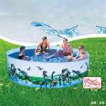 Play Pool for Kids Plastic Outdoor Swimming Pool Non-inflatable Folding Round Water Pool Children Snapset Swimming Pool(8FT (244CM x 38CM),Dinosaur)