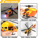 CSDCSD Rescue Transport Helicopters Kids Toys,Helicopters Toy with Crane and Transport Racks,Gifts for Age 3 4 5 6+ Years Old Boys Girls