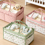 Tivellary Baby Diaper Caddy Organizer – Stylish Storage Basket for Newborn Essentials, Nursery & Diaper Station, Registry Must-Have, Sage Green Botanical