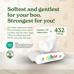 Caboo Baby Wipes, Made with Bamboo Viscose, Certified Made Safe Ingredients, Unscented Baby Wipes Good for Sensitive Skin, 72 Wipes Per Travel Pack, Total of 216 Wet Wipes