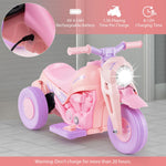 Costzon Kids Motorcycle, 6V Battery Powered Ride on Motorcycle with Bubble Maker, Music, LED Headlight, Forward & Backward, 3 Wheels Electric Motorcycle for Kids, Gift for Boys & Girls (Pink & Purple)