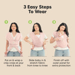 KeaBabies Baby Wrap Carrier - All in 1 Original Baby Carrier Newborn to Toddler Sling, Easy to Wear, Hands Free Bonding, Lightweight, Breathable Infant Wraps (Pink Daisies)