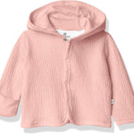 HonestBaby Matelasse Snap-Front Hoodie 100% Organic Cotton Infant Baby Boys, Girls
