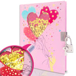GINMLYDA Girls Diary with Lock for Kids, Pink Cute Diaries 7.1x5.3 160 Pages Girl Journal Secret Notebook with Lock and Key for Little Kid Writing Drawing Gift for Pre school Age 6,8,12