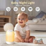 G Keni Touch Bedside Night Lamp, Baby Nursery Night Light for Kids Adults, Egg Lights with Timer, Dimmable Small Mini Lamp for Nightstand/Bedroom/Living Room, USB Rechargeable, White/Natural/Warm