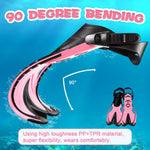 Supertrip Kids Snorkel Fins, Swim Fins for Lap Swimming, Adjustable Short Flippers, Travel Size Diving Fins Scuba Fins, Snorkeling Gear for Kids Boys Girls Age 6-14