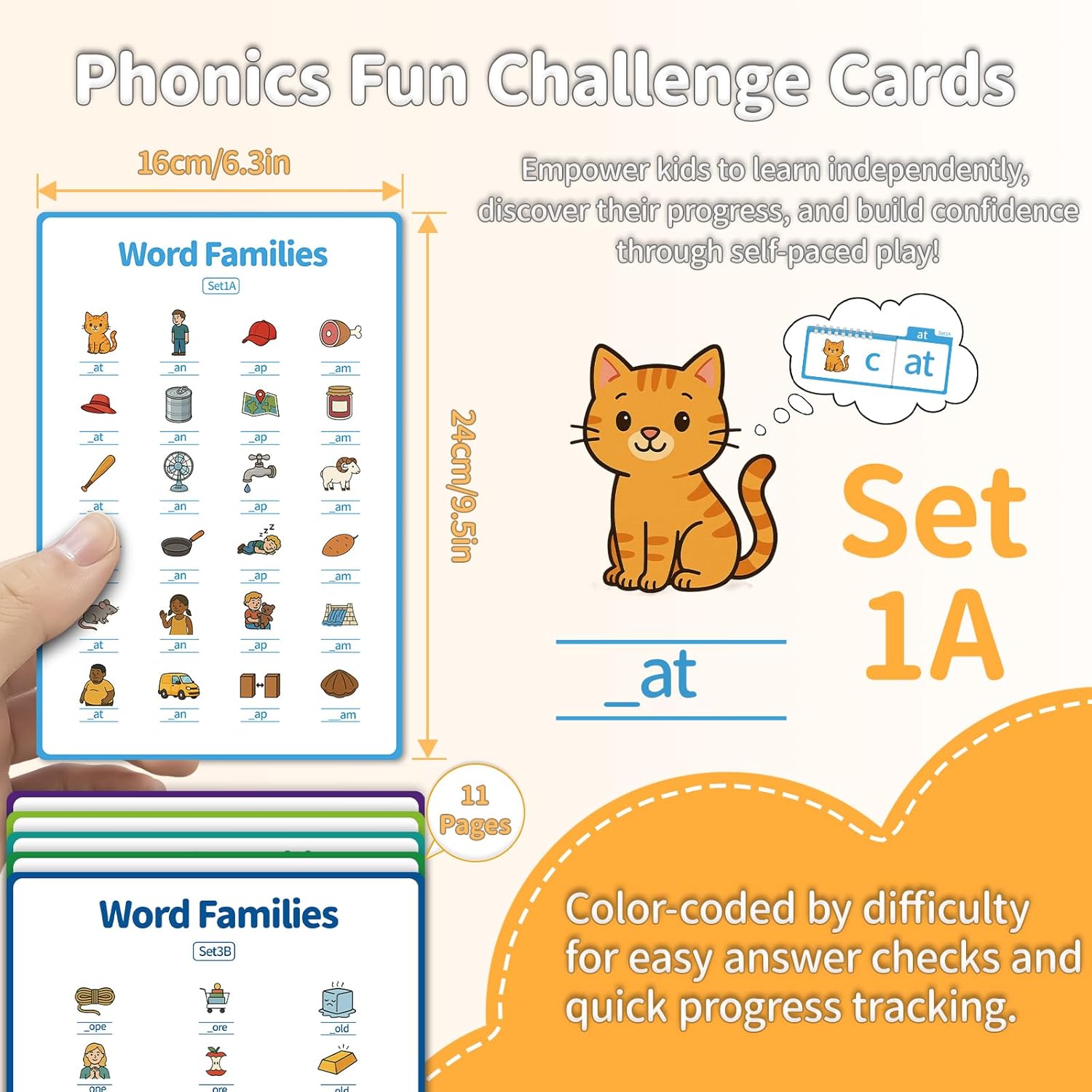 Word Family Build Book, 40 Read & Rhyme Flip Activity Books, Learn to Read Phonics Flash Cards for Preschool/Kindergarten, 1st-3rd Grade Kids, Ages 4-8 Homeschool Educational Learning Tools