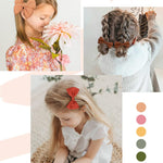 doboi Baby Girl Hair Clips 20PCS Baby Girl Bows Flower Cotton Prints Hair Accessories Fully Lined Alligator Hair Clips for Girls Toddler Kids