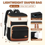 Mancro Diaper Bag Backpack for Women, Lightwight Baby Bag for Mom with 3 Insulated Pockets, Multifunctional Water Resistant Baby Backpack for Travel with USB Port & Stroller Straps