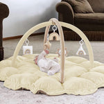 5-in-1 Thick & Plush Baby Play Gym, Baby Play Mats for Floor, Tummy Time Mat with 6 Toys, Cat Bed, Dog Bed, Convertible Stage-Based Developmental from Baby to Toddler, Ball Pit, Pet Cushion Cloudico