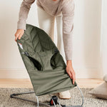 BabyBjörn Bouncer Bliss, Dark Green, Woven, Petal Quilt | 2-in-1 Adjustable Baby Bouncer Seat and Toddler Chair, Newborn to Toddler (8-29 lbs), 4 Positions, Lightweight & Portable