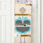 3 Sprouts Over The Door Baby Organizer - Essential Newborn Nursery Storage, Toy Organizer for Room and Closet - Bedroom Storage - Hooks Included, Ostrich