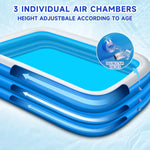 nflatable Swimming Pool for Kids and Adults- 118" x 68" x 22" Family Full-Sized Blow Up Pools for Kids-Thickened Durable Above Ground Swimming Pool Backyard Lawn, Summer Party Outdoor and Indoor