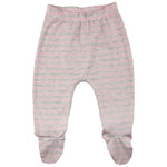 123 Bear Baby Soft Cotton Spandex Pants with Feet (Pink 4-Pack, 6-9 Months)