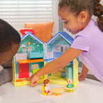 CoComelon Deluxe Family House Playset with Music and Sounds - Includes JJ, Family, Friends, Shark Potty, Crib, Sofa, Chair, High Chair, Dining Room Table, Fridge, Activity Sheet - Amazon Exclusive