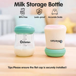 Glass Breast Milk Storage Bottles-Wide Neck Breastmilk Storage with Lids, Breast Milk Storage Containers for Fridge,BPA-Free (Blue,6oz(pack of 4))
