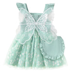 Baby Girl Clothes 6 9 12 Months Toddler Girl Boho Dress Summer Baby Butterfly Short Sleeve Fancy Ruffle Dress Cute Outfit Childrens Clothes with Bag