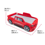 Step2 Turbocharged Twin Size Truck Car Bed, Car Bed for Boys & Girls, Working Headlights & Built-In Storage, Made of Durable Plastic, For Toddlers 3+ Years Old, Vibrant Red