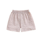Arvbitana Toddler Kids Baby Boy Girl Gingham Seersucker Shorts Elastic Waist Striped Shorts Summer Casual Short Pants Bottoms (US, Age, 9 Months, 12 Months, D-Khaki)