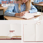 Ovesmusl Journal for Girls Women Journals for Writing 100GSM A5 Leather Notebook for Girls Ages 8-12 College Ruled 192 Pages Flower Diary with Heart-Shaped Shadow 8.3" x 5.7", Pink