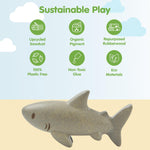 PlanToys® Shark Wooden Montessori Imaginative and Creative Play Toy | Language Development, Social Interaction and Early Coordination Activity | Eco Friendly Animal Figurine for Meaningful Play