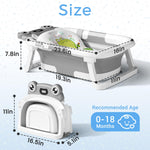 Baby Bathtub, Collapsible Newborn Bathtub for Infant to Toddler 0-24 Months with Soft Cushion and Thermometer,Portable Travel Newborn Tub with No-Slip Feet, Baby Shower Gifts,Grey