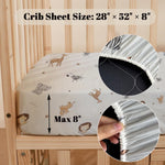 MorroMorn Baby Crib Sheets Fitted Crib Sheet for Boys Girls, for Standard Crib and Toddler Mattress, Super Soft Jersey Knit Microfiber, Cute Neutral, Baby Bed Sheet, 28x52x8in, (Animals)