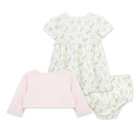 Little Me Clothes for Baby Girls' Bunny Dress Set with Panty, Green, 12 Months