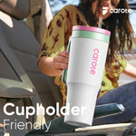 CAROTE 3-Pack Insulated Stainless Steel Water Bottles with Upgraded Leakproof Tech, Car Holder Fit & Scratch-Resistant, 32/32/40 oz Travel Straw Tumblers Set for Home/Car/Outdoor (Macaron)