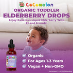 MARYRUTH'S Cocomelon Toddler Elderberry Syrup, USDA Organic Elderberry, Sugar Free Kids Immune Support Supplement for Ages 1-3 Years, Clean Label Project Verified®, Vegan, Gluten Free, 1 Fl Oz