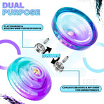 MAGICYOYO K2 Crystal Responsive Yoyo for Kids Beginners with Extra Unresponsive Yo Yo Bearing, Professional Plastic Trick Yo Yo for Adults+12 Stings+Bearing Removal Tool+Storage Bag(Green Purple)