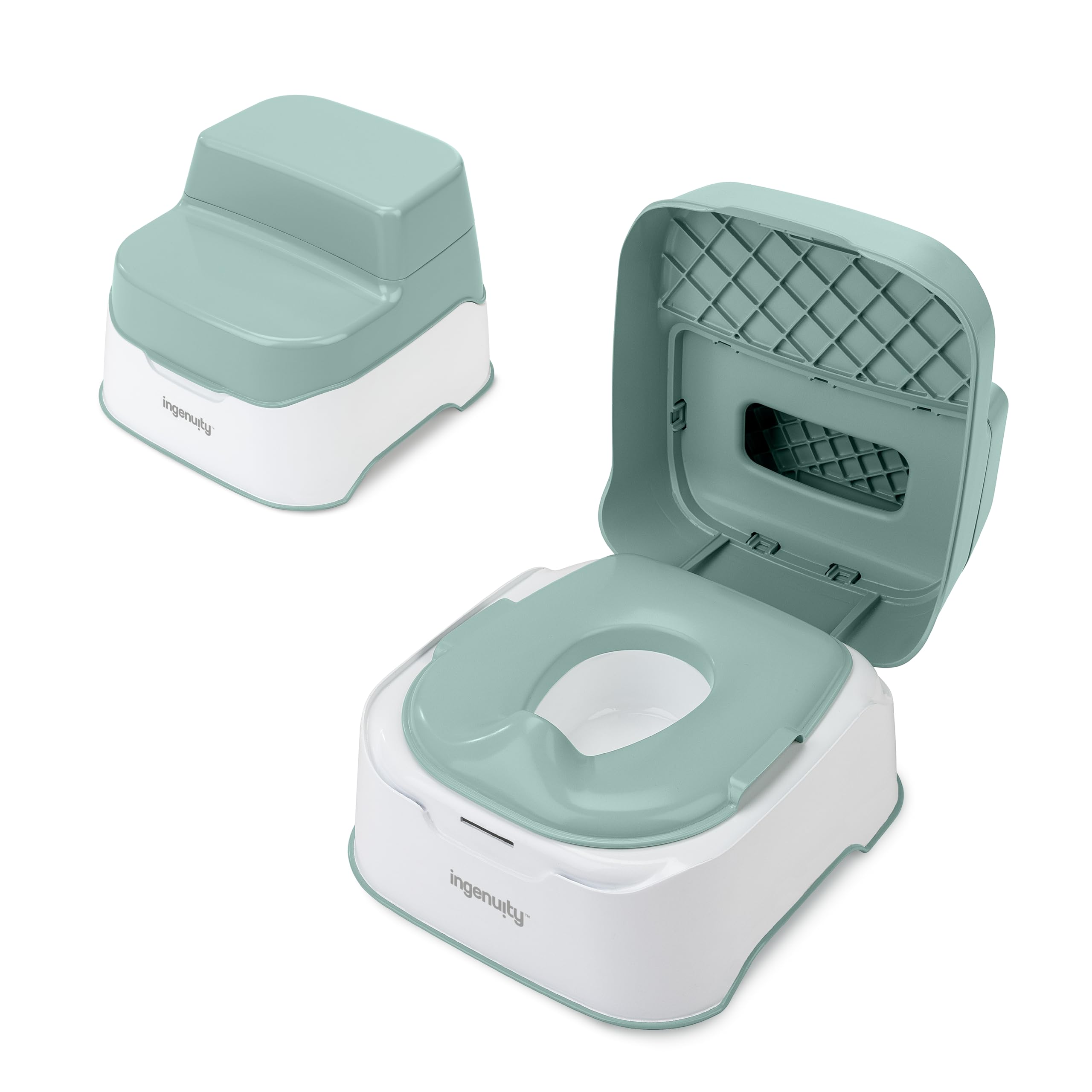Ingenuity Prepare to Potty 3-in-1 System - Potty Training Toilet, Topper, Step Stool, Easy Setup, for Toddlers Ages 18 Months+