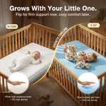 DeerFable Dual Sided Baby Crib Mattress, 5 Inch Thick Soft & Firm Memory Foam Breathable Toddler Mattress, 4 in1 Standard Baby Bed Mattresses with Removable Washable Cover 52x27.6x5 - Blue