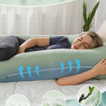 Meiz Pregnancy Pillows for Sleeping, Cooling Pregnancy Pillows, 60Inch Maternity Pillows, U Shaped Full Body Pillows for Adults with Rayon Cover from Bamboo, Sage Green