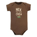 Hudson Baby Unisex Baby Cotton Bodysuits, Dinosaur Adventures 5-Pack, 6-9 Months