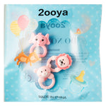 Silicone Teething Toy for Babies - 2ooya 3Pcs Pink Bear Lion Elephant Food Grade Rattle Teether Infant BPA Free Sore Gums Pain Teething Relief Chew Sensory Toy for Newborn Girl Baby Shower Birthday