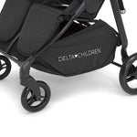 Delta Children Cruzer Double Stroller – Lightweight Side by Side with Reclining Seats, Extendable Canopies and Flat Fold, Black