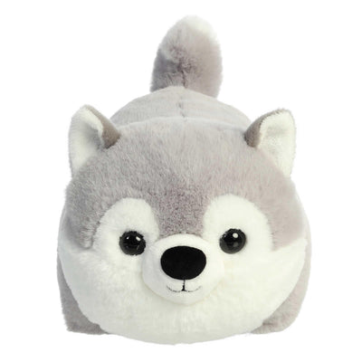 Aurora® Adorable Spudsters™ Haze Husky Stuffed Animal - Round Shape Makes for Comforting Cuddles - Perfect for Kids All Ages and Animal Loving Adults - Gray 9.5 Inches