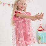 Kucnuzki Toddler Girl Dress 2t 3t Girl Clothes Cute Ruffle Tutu Fairy Princess Pink Swing Beach Boho Dress for Toddler Summer Two Piece Outfit Casual Sun Dress