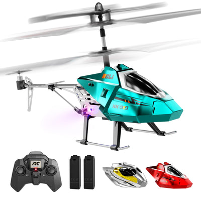 XIKOTEC Remote Control Helicopter, RC Helicopter Toy for Kids, 2.4GHz RC Plane with LED Lights, RC Flying Toy, Easy to Fly Indoor/Outdoor, Gifts Toys for Kids Beginners 8+ (Blue)