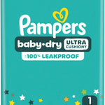 Pampers Diapers - Baby Dry - Size 1, 44 Count, Absorbent Disposable Infant Diaper (Packaging May Vary)