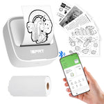 iDPRT Mini Sticker Maker Portable Printer with 1 Roll Sticker Paper - Bluetooth Inkless Printers for Study Notes, Pictures, DIY, Label, iOS & Android Free App with Multiple Templates, Grey