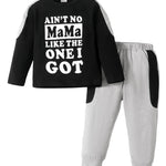 Kucnuzki Toddler Boy Clothes - 2T-3T Boys Long Sleeve Letter Print Shirts & Sweatshirts - Pants Set - Fall Winter Boutique Clothes