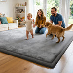 AEOCOO 60x80 Thick Baby Play Mat for Floor, 1.3" Memory Foam Infant Tummy Time Mat, Extra Large Soft Nursery Rug for Babies & Toddlers, Anti-Slip Cushioned Crawling Rug for Living Room, Grey