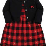 Hudson Baby Baby Girls' Cotton Dress and Cardigan Set