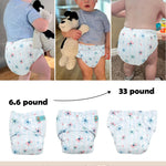 ALVABABY Baby Cloth Diapers 6 Pack with 12 Inserts Cloth Diaper Covers Adjustable Washable Reusable for Baby Girls and Boys 6DM117A